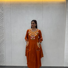 Rust Orange Kurta Set