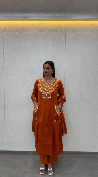 Rust Orange Kurta Set
