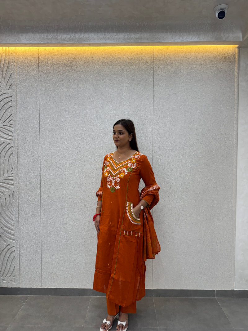 Rust Orange Kurta Set
