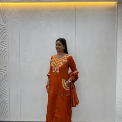 Rust Orange Kurta Set