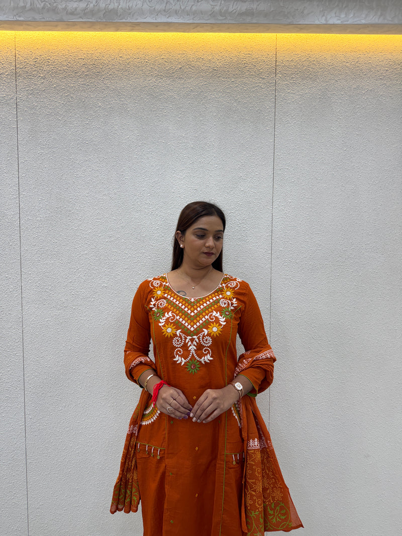 Rust Orange Kurta Set