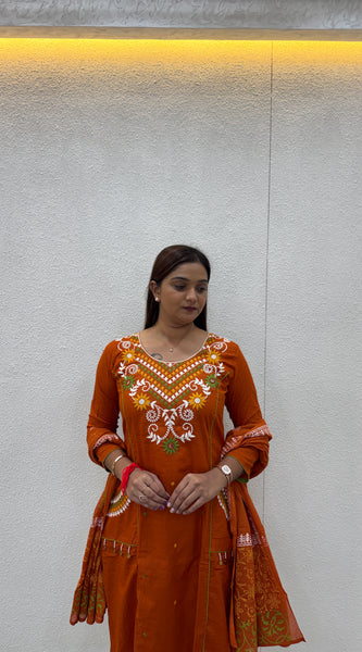 Rust Orange Kurta Set