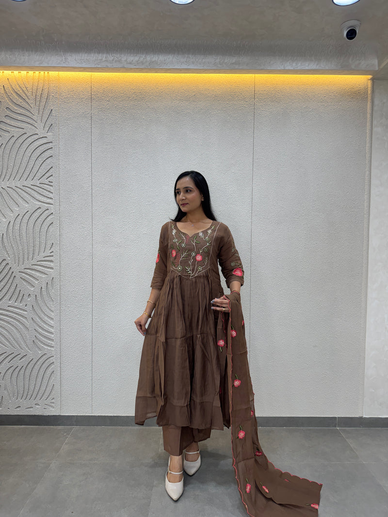 Chocolate Brown Kurta Set