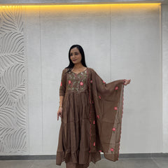Chocolate Brown Kurta Set