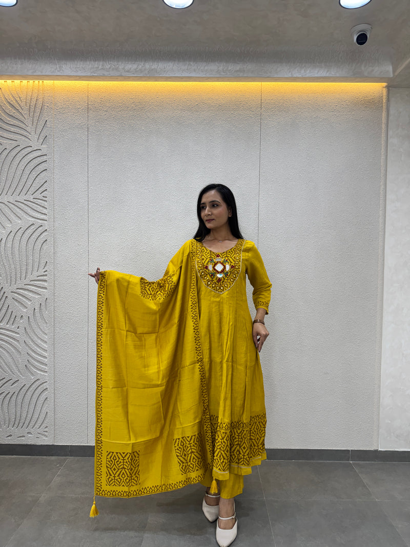 Mustard Yellow Kurta Set