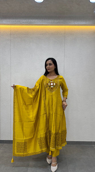 Mustard Yellow Kurta Set