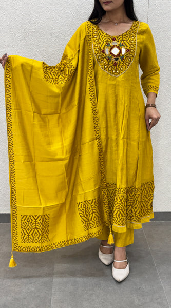 Mustard Yellow Kurta Set