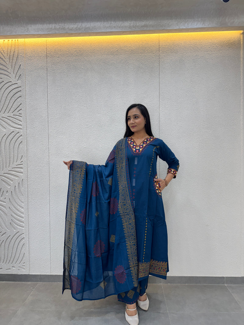 Teal Blue Kurta Set