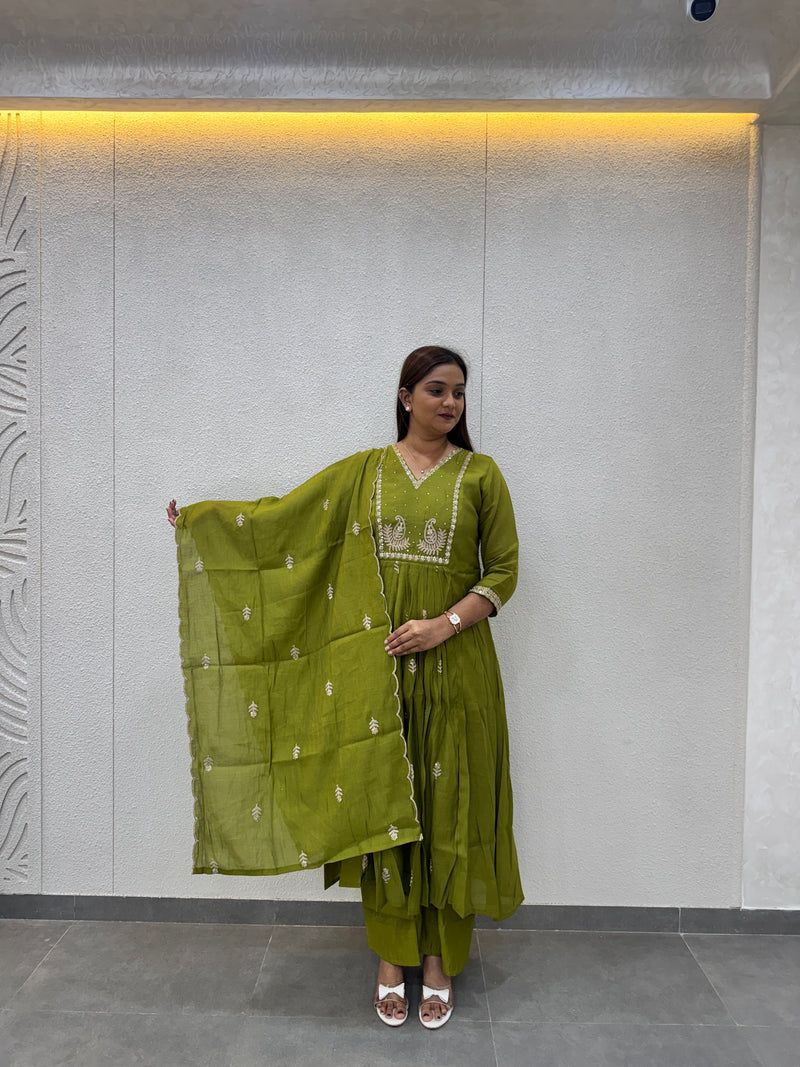 Olive Green Kurta Set