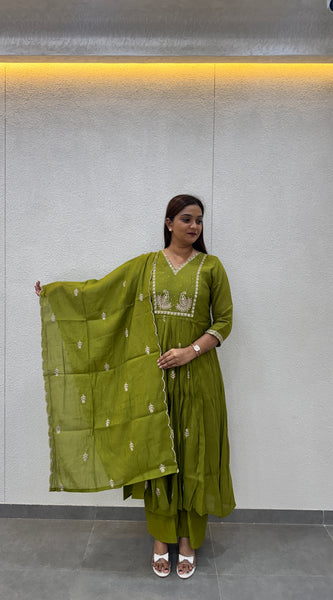 Olive Green Kurta Set