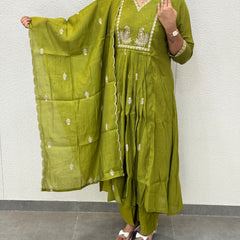 Olive Green Kurta Set
