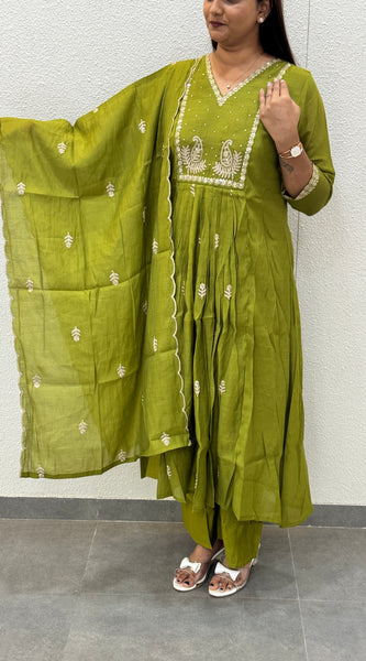 Olive Green Kurta Set