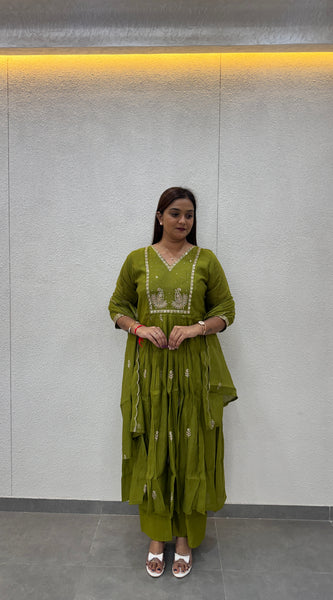 Olive Green Kurta Set