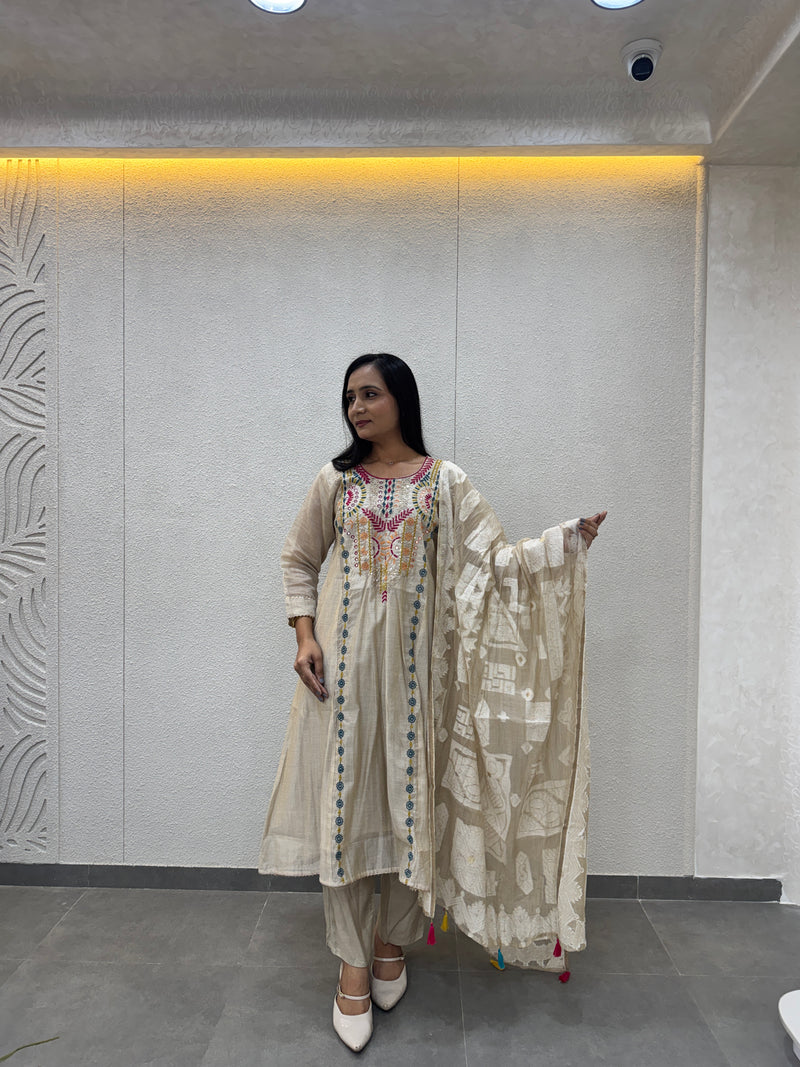 Beige Kurta Set
