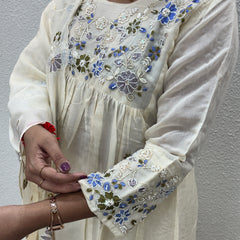 Off-White Floral Kurta Set