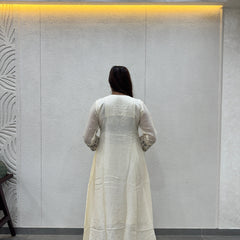 Off-White Floral Kurta Set