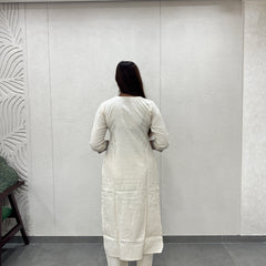 Off-White & Black Kurta Set