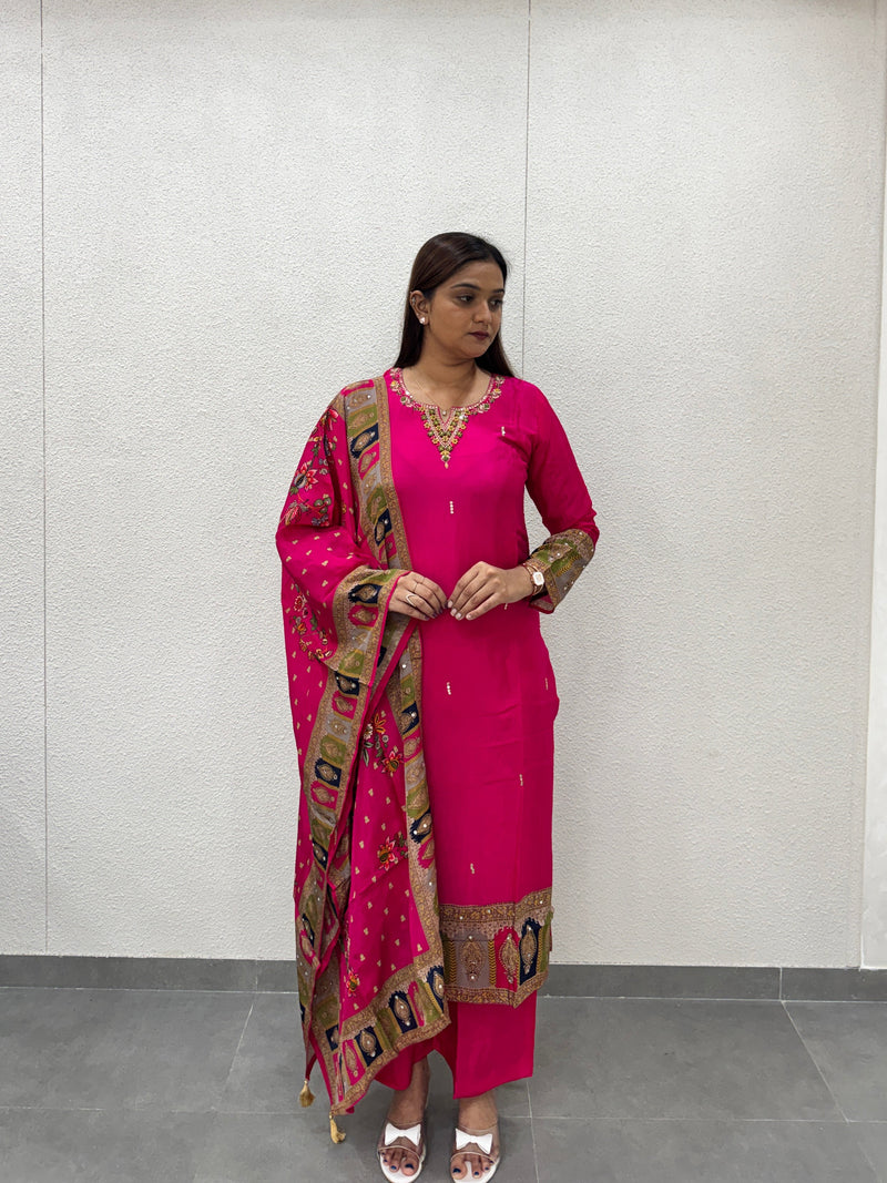 Rani Pink Kurta Set