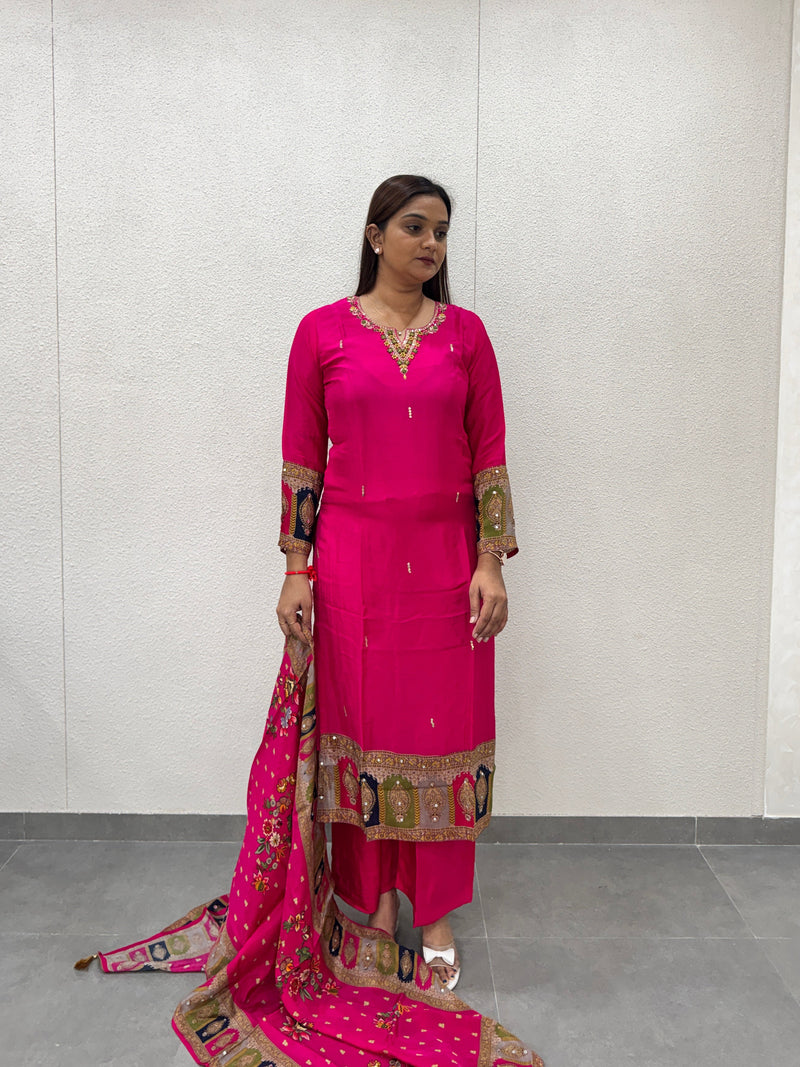 Rani Pink Kurta Set