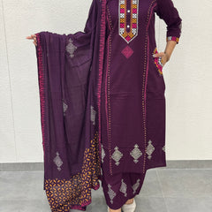 Deep Purple Kurti Set