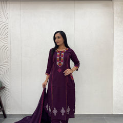 Deep Purple Kurti Set