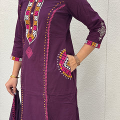 Deep Purple Kurti Set