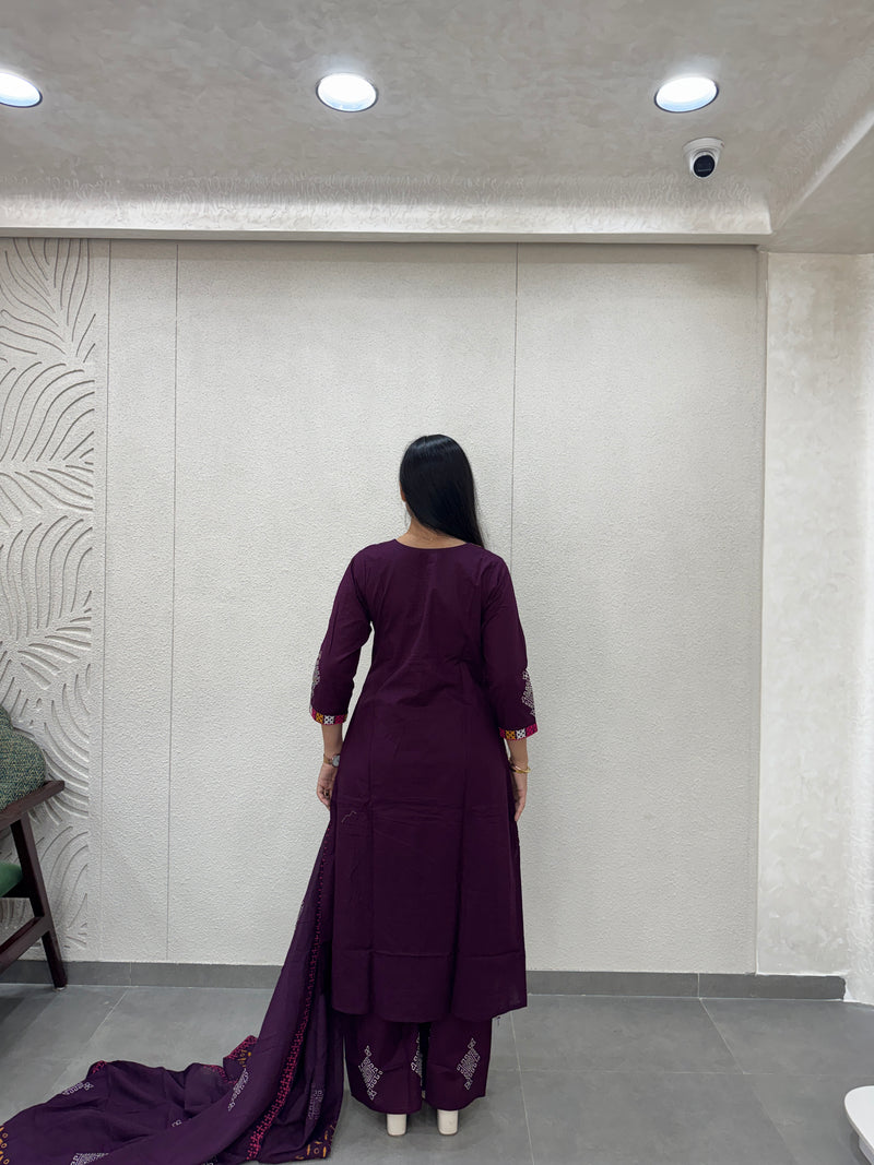 Deep Purple Kurti Set