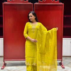 Lime Yellow Kurti Set