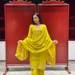 Lime Yellow Kurti Set
