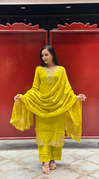 Lime Yellow Kurti Set
