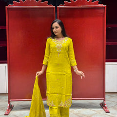 Lime Yellow Kurti Set