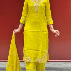Lime Yellow Kurti Set