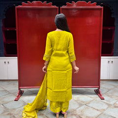 Lime Yellow Kurti Set