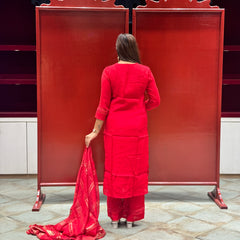 Crimson Red Kurti Set