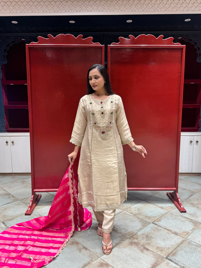 Beige Kurti Set