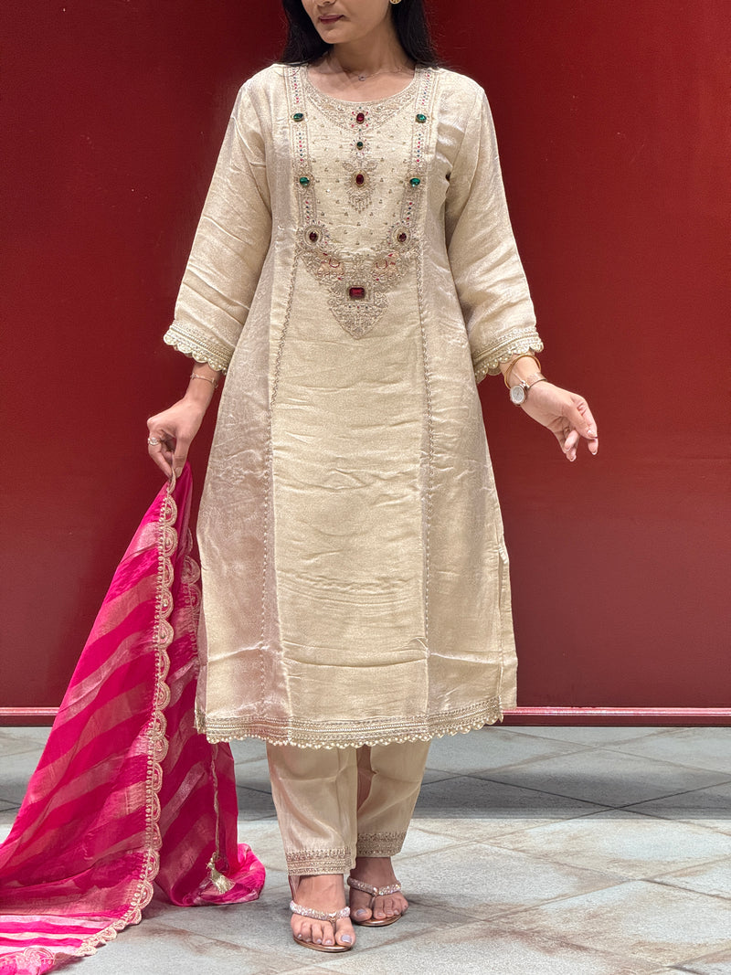 Beige Kurti Set