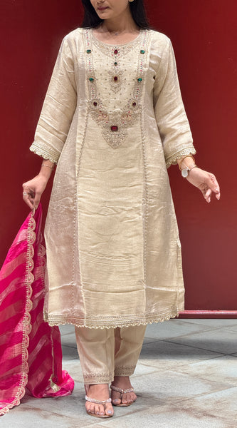 Beige Kurti Set