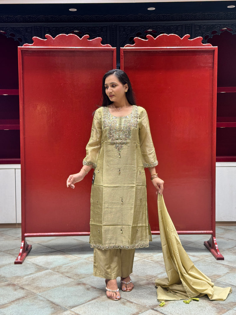 Muted Sage Green Kurti Set