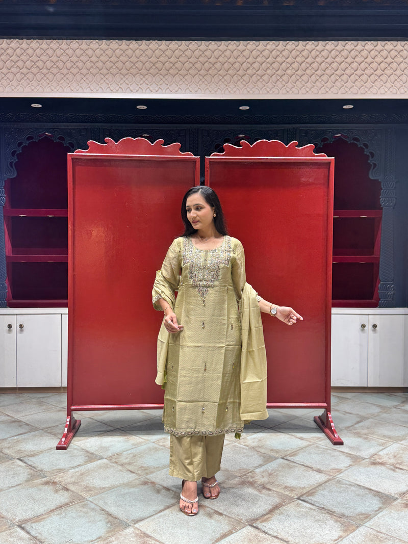 Muted Sage Green Kurti Set