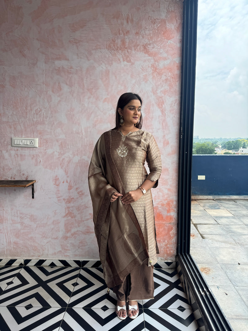 Taupe Bronze Kurti Set