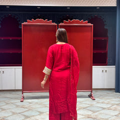 Crimson Red Kurti Set