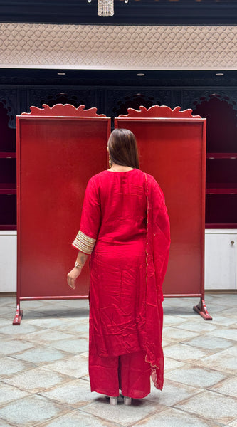 Crimson Red Kurti Set
