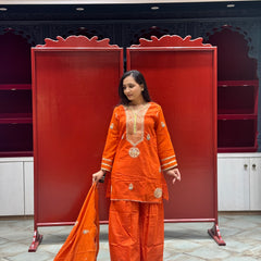 Vibrant Orange Kurti Set