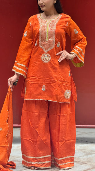 Vibrant Orange Kurti Set
