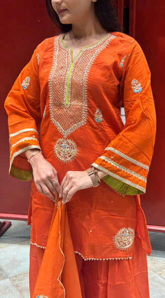 Vibrant Orange Kurti Set