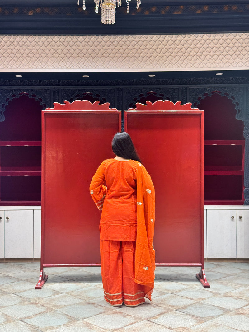 Vibrant Orange Kurti Set