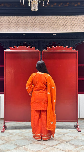Vibrant Orange Kurti Set