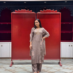 Taupe Grey Kurti Set