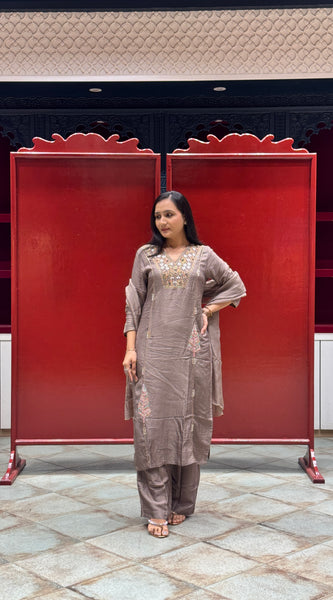 Taupe Grey Kurti Set