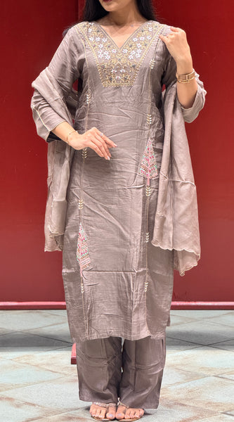 Taupe Grey Kurti Set